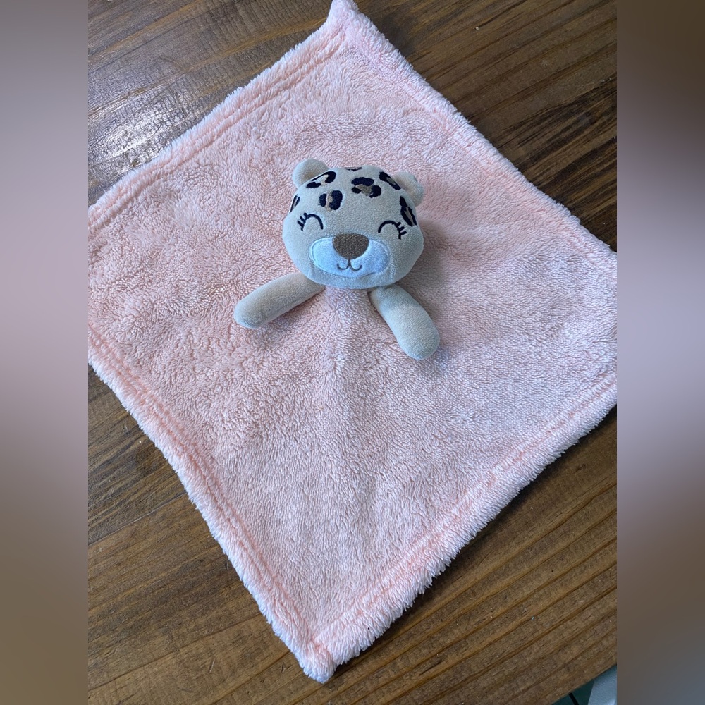 Baby Gear Lovey Pink Plush Leopard Security Blanket